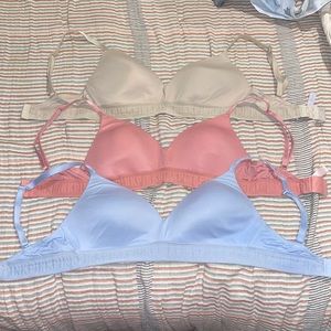 3 PINK wear everywhere wireless lightly lined bras